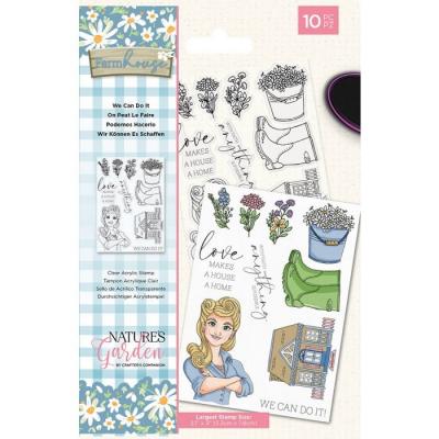 Crafter's Companion Farmhouse Clear Stamps - We Can Do It